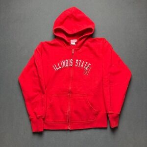 Illinois State University Hoodie Red Collegiate Zip Sweatshirt Size S
